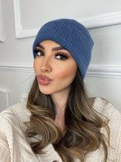 Ellis Beanie Hat - Denim Blue